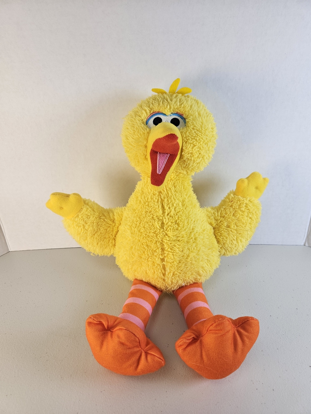 Sesame Street Big Bird Yellow Plush with Orange Feet and Striped Legs